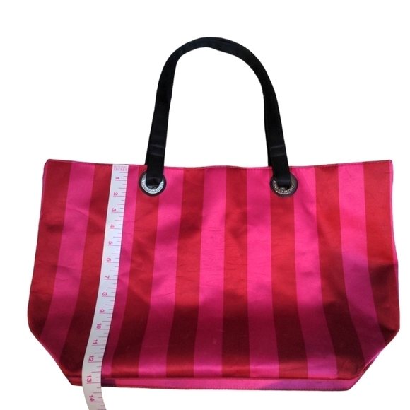 Victoria's Secret Sparkle XL Classic Stripe Satin Travel Bag Tote - Picture 4 of 10